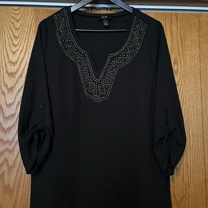 Black Tunic with Gold Studded Design